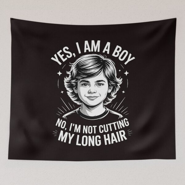Item preview, Yes, I Am A Boy No, I'm Not Cutting My Long Hair – Long Hair Statement designed and sold by Redgiant87x.