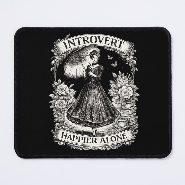 Item preview, Introvert Vintage Gothic Art – Happier Alone Aesthetic Woman – Dark Academia Illustration designed and sold by sumodesign.