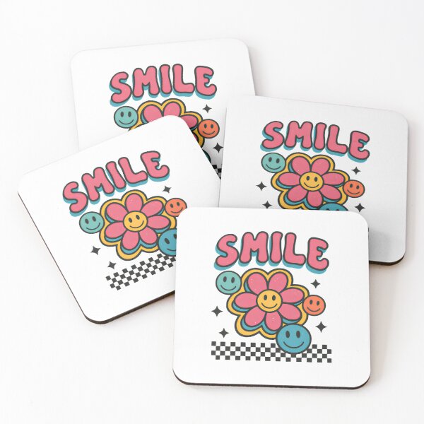 Item preview, Retro Smile Flower — Groovy Smiley Face & Checkered Pattern Illustration designed and sold by HBDStudio.