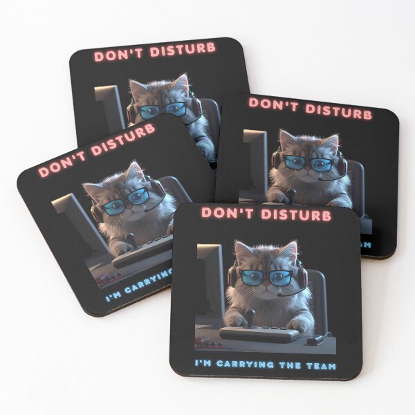Item preview, Gamer Cat Carrying The Team Don't Disturb designed and sold by Quotable Gear.