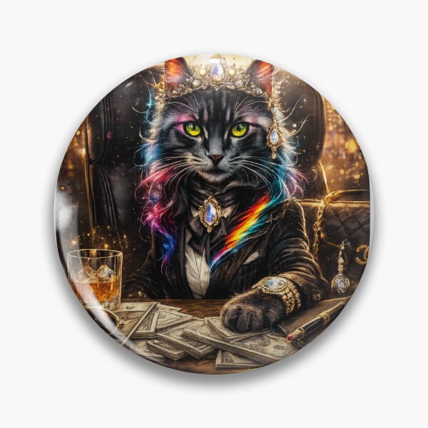 Item preview, Boss Cat Queen – Luxury Mafia Aesthetic Cat Art – Rich Boss Lady Vibes Illustration designed and sold by sumodesign.