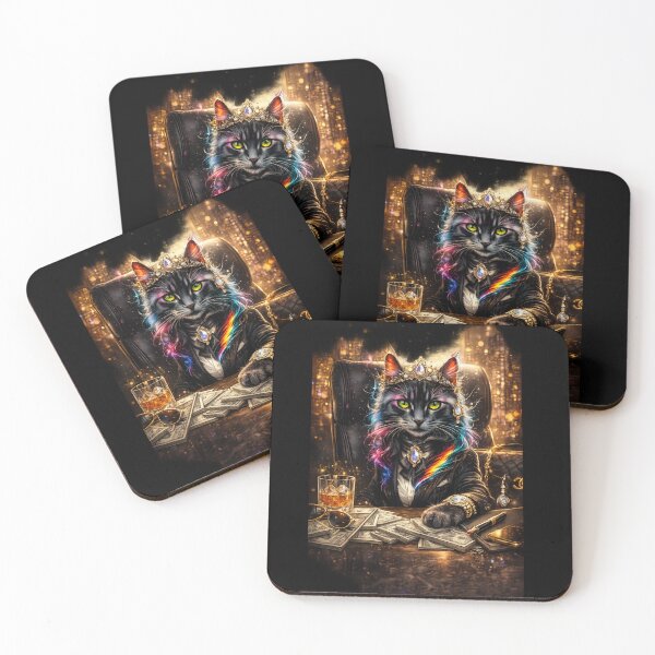 Item preview, Boss Cat Queen – Luxury Mafia Aesthetic Cat Art – Rich Boss Lady Vibes Illustration designed and sold by sumodesign.