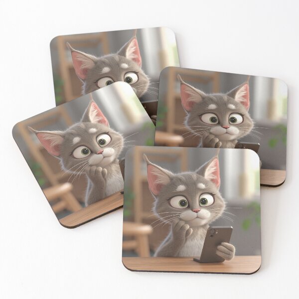 Item preview, grey Funny Introvert Cat Ignoring Text Reply Tomorrow Cute Kawaii Cat Relatable Humor Design designed and sold by Tpac-goods.