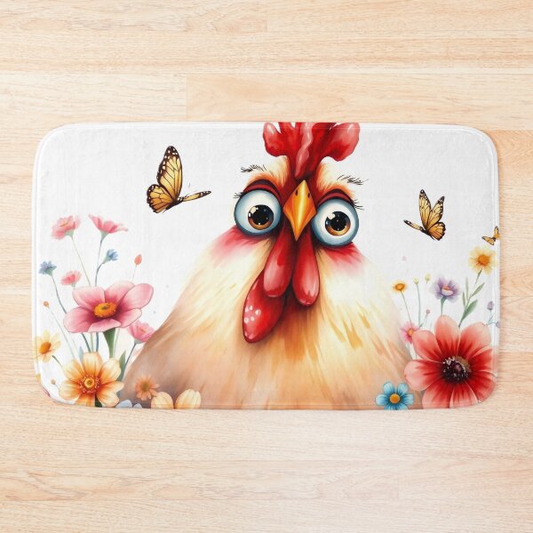 Item preview,  Chicken Among Flowers designed and sold by Serene Strokes Art.