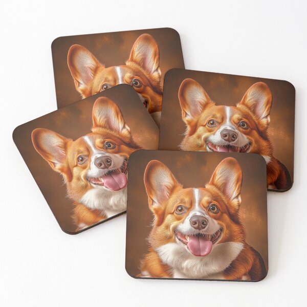 Artikelvorschau, Porträt eines glücklichen Corgis entworfen und verkauft von PetsArt.