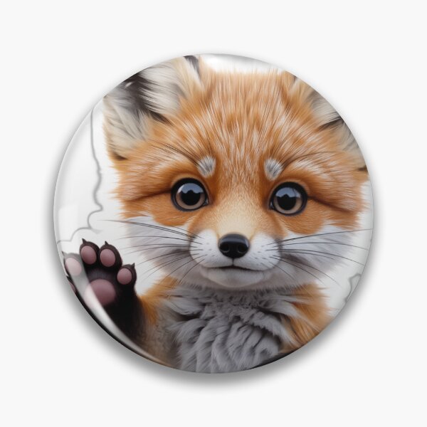 Item preview, Cute Baby Fox Sticker – Realistic Fox Cub Waving, Adorable Forest Animal Sticker designed and sold by VaporStick.