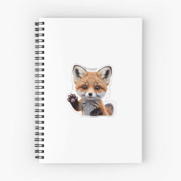 Item preview, Cute Baby Fox Sticker – Realistic Fox Cub Waving, Adorable Forest Animal Sticker designed and sold by VaporStick.