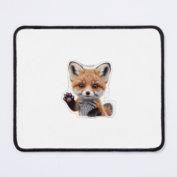 Item preview, Cute Baby Fox Sticker – Realistic Fox Cub Waving, Adorable Forest Animal Sticker designed and sold by VaporStick.