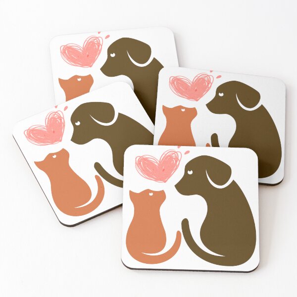 Item preview, dog and cat together with heart designed and sold by geekmania48.