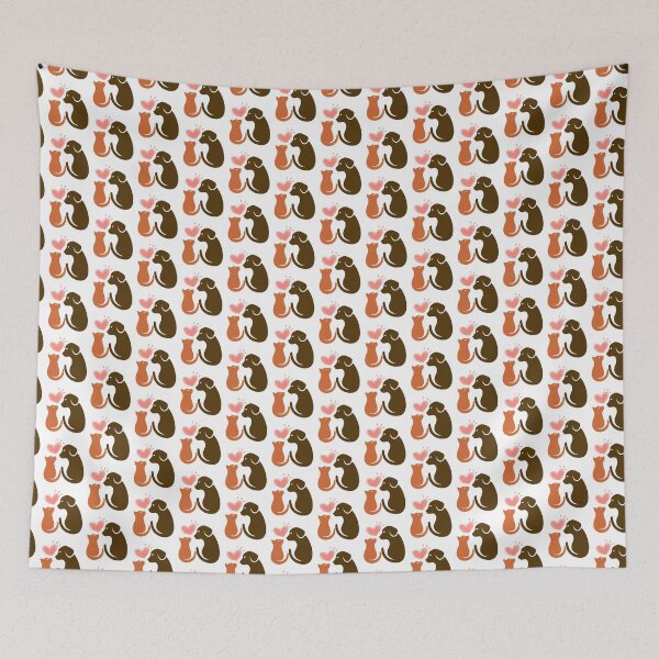 Item preview, dog and cat together with heart designed and sold by geekmania48.