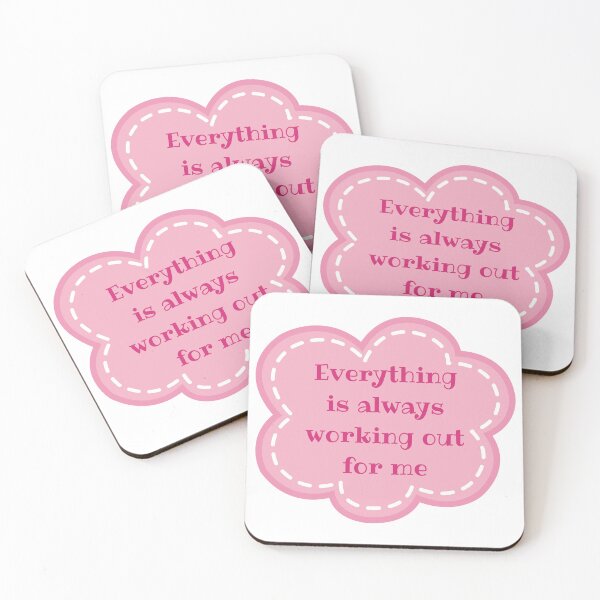 Item preview, Everything Is Always Working Out for Me – Pink Affirmation Minimalist Manifestation Design designed and sold by CosmicCutouts.