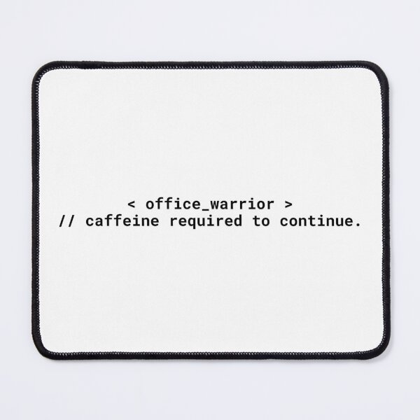 Item preview, <office_warrior>//caffeine-required-to-continue – Funny GenZ Code Humor Design designed and sold by code.humor.
