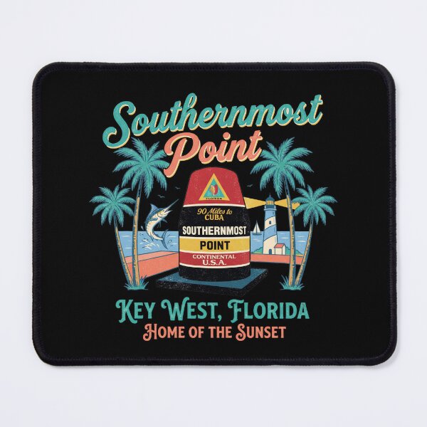 Item preview, Southernmost Point Key West Florida Vintage Retro Sunset 90 Miles to Cuba Travel Souvenir designed and sold by Milasneeze.