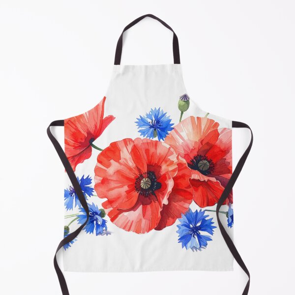 Item preview, Red Poppy and Blue Cornflower Watercolor designed and sold by Rutvain.