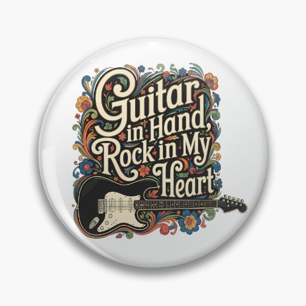 Item preview, Cosmic Guitar Rock in Heart - World Music Day Tribute Art Design designed and sold by Art-Arcade6.