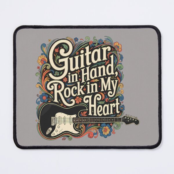 Item preview, Cosmic Guitar Rock in Heart - World Music Day Tribute Art Design designed and sold by Art-Arcade6.