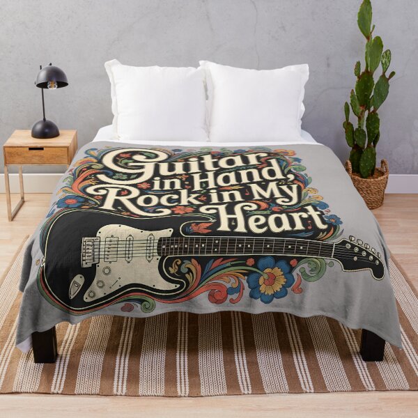 Item preview, Cosmic Guitar Rock in Heart - World Music Day Tribute Art Design designed and sold by Art-Arcade6.