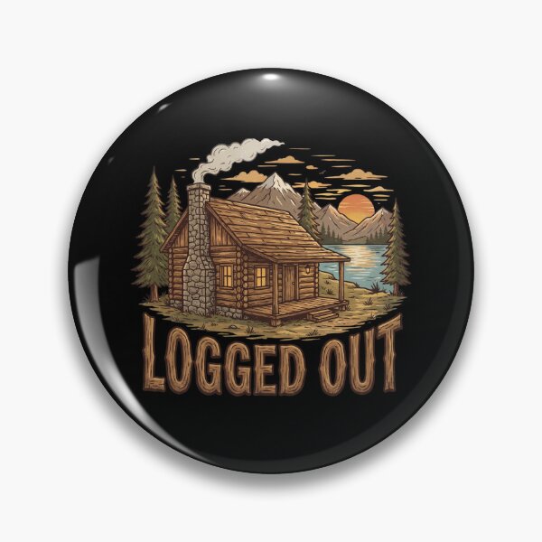 Item preview, Logged Out Cabin Rustic Log Cabin Mountain Sunset Camping Hiking Nature Lover designed and sold by Milasneeze.