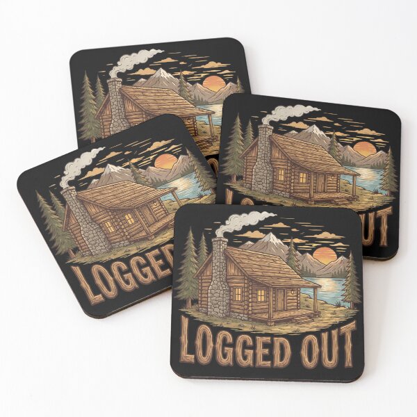 Item preview, Logged Out Cabin Rustic Log Cabin Mountain Sunset Camping Hiking Nature Lover designed and sold by Milasneeze.