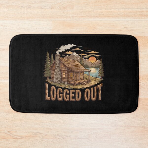 Item preview, Logged Out Cabin Rustic Log Cabin Mountain Sunset Camping Hiking Nature Lover designed and sold by Milasneeze.