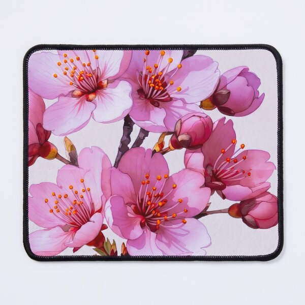 Item preview, Pink Sakura Cherry Blossom Branches Pattern on Light Background designed and sold by MaisonMaroMara.