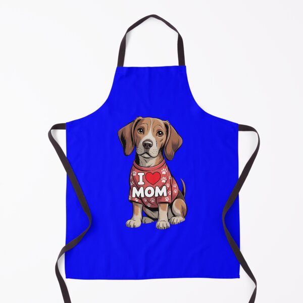 Item preview, Hound Dog Wearing a red Shirt with paw Print Text I Love MOM designed and sold by fantasticdesign.