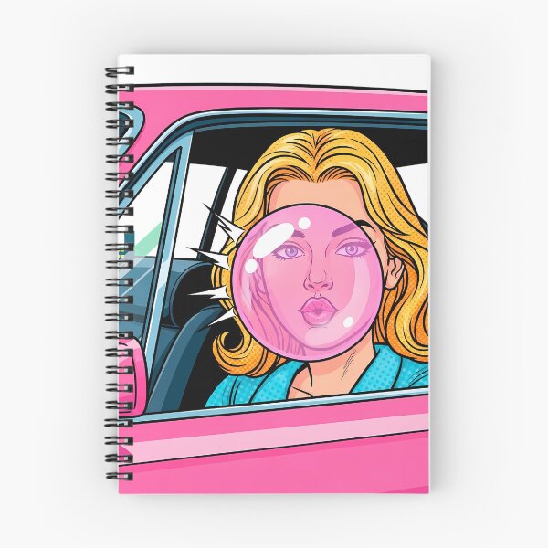 Item preview, Vintage Pop Art Woman Blowing Pink Bubble Gum Bubble designed and sold by PopDesignStyle.