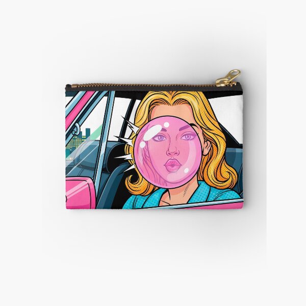 Item preview, Vintage Pop Art Woman Blowing Pink Bubble Gum Bubble designed and sold by PopDesignStyle.
