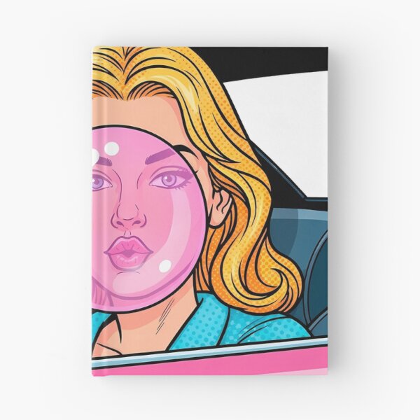 Item preview, Vintage Pop Art Woman Blowing Pink Bubble Gum Bubble designed and sold by PopDesignStyle.