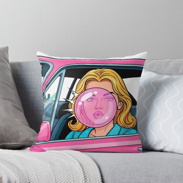 Item preview, Vintage Pop Art Woman Blowing Pink Bubble Gum Bubble designed and sold by PopDesignStyle.