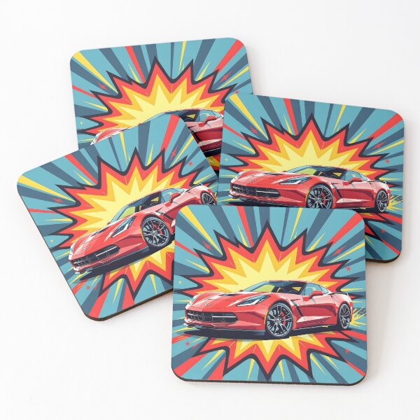 Item preview, Retro-Futurism Pop Art: Red C7 Corvette Comic Blast designed and sold by rgagliardi2017.