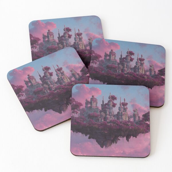 Item preview, Majestic Starlit Floating Castle in Magenta Dream Sky designed and sold by EK-World.