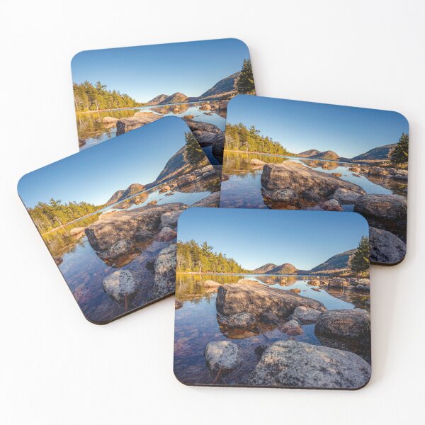 Item preview, Jordan Pond Acadia National Park — Golden Hour Reflection Maine Photography designed and sold by MDCCo.