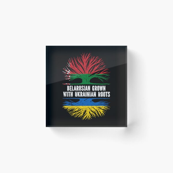 Item preview, Belarusian Grown with Ukrainian Roots Flag designed and sold by CosmoKitsch.