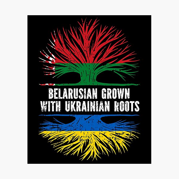 Item preview, Belarusian Grown with Ukrainian Roots Flag designed and sold by CosmoKitsch.