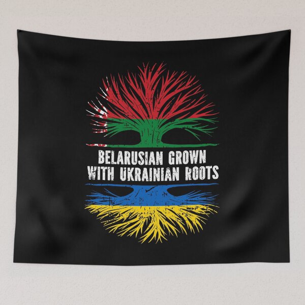 Item preview, Belarusian Grown with Ukrainian Roots Flag designed and sold by CosmoKitsch.
