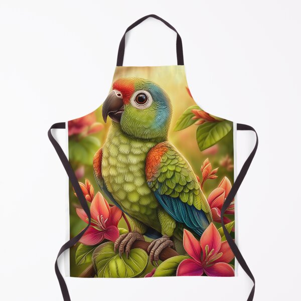 Item preview, Vibrant Parrot Amidst Tropical Flowers designed and sold by PetsArt.