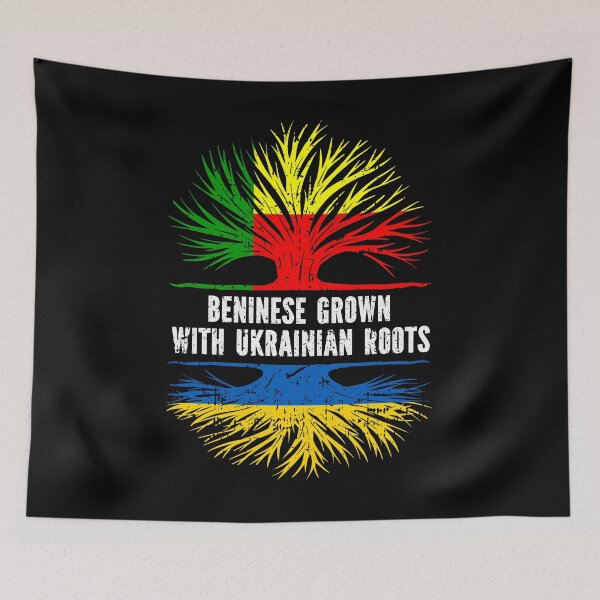 Item preview, Beninese Grown with Ukrainian Roots Flag designed and sold by CosmoKitsch.