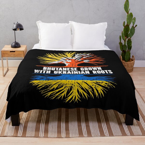Item preview, Bhutanese Grown with Ukrainian Roots Flag designed and sold by CosmoKitsch.