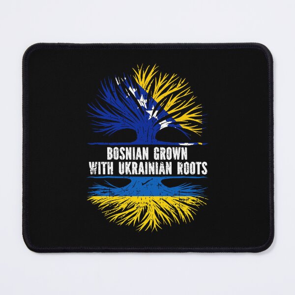 Item preview, Bosnian Grown with Ukrainian Roots Flag designed and sold by CosmoKitsch.