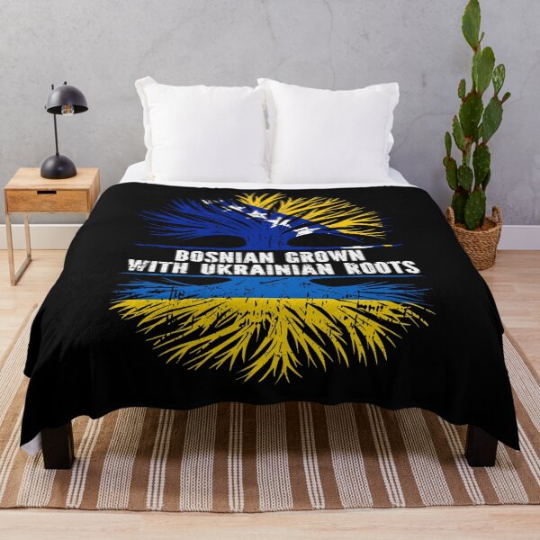 Item preview, Bosnian Grown with Ukrainian Roots Flag designed and sold by CosmoKitsch.