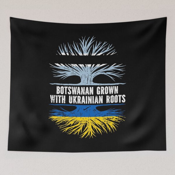 Item preview, Botswanan Grown with Ukrainian Roots Flag designed and sold by CosmoKitsch.