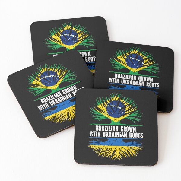 Item preview, Brazilian Grown with Ukrainian Roots Flag designed and sold by CosmoKitsch.