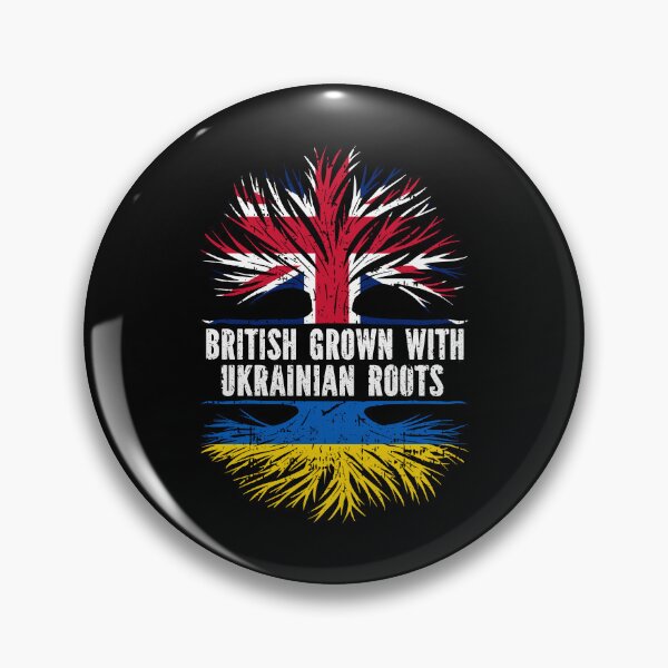 Item preview, British Grown with Ukrainian Roots UK Flag designed and sold by CosmoKitsch.