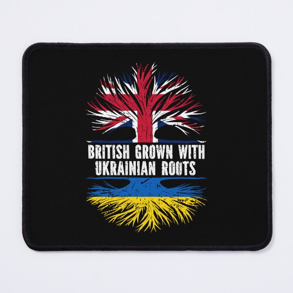 Item preview, British Grown with Ukrainian Roots UK Flag designed and sold by CosmoKitsch.