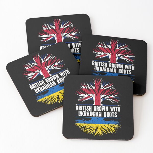 Item preview, British Grown with Ukrainian Roots UK Flag designed and sold by CosmoKitsch.