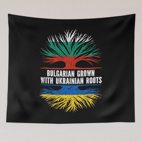 Item preview, Bulgarian Grown with Ukrainian Roots Flag designed and sold by CosmoKitsch.
