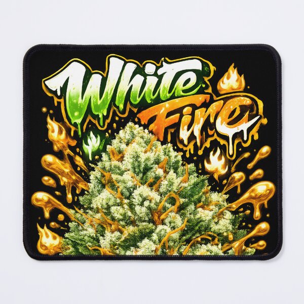 Item preview, White Fire OG Graffiti Print | Earthy Resiny Hybrid Strain Typography | Potent Relaxing 420 designed and sold by WAUZ.