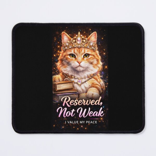 Item preview, Reserved Not Weak Cat Design | Introvert Strength Quote | Quiet Confidence Aesthetic | Book Lover Cat Art | Empowered Woman Gift designed and sold by sumodesign.