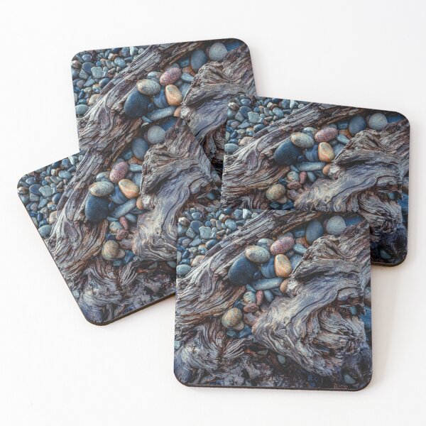 Item preview, Acadia National Park Driftwood and Sea Stones — Maine Coastal Texture Photography designed and sold by MDCCo.